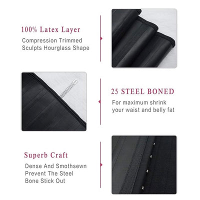 Steel bone latex waist trainer belly slimming